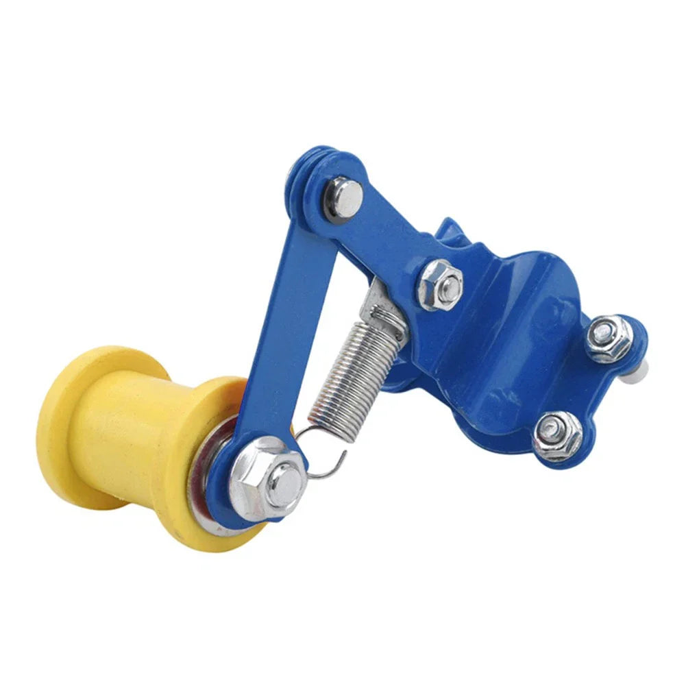 Universal Bolt-On Chain Tensioner Roller Adjuster for ATV Dirt Bike Blue & Yellow