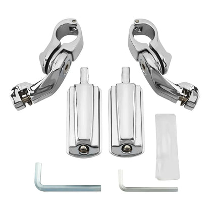 1.25" Short Angled Highway Engine Guards Foot Pegs for Harley Yamaha