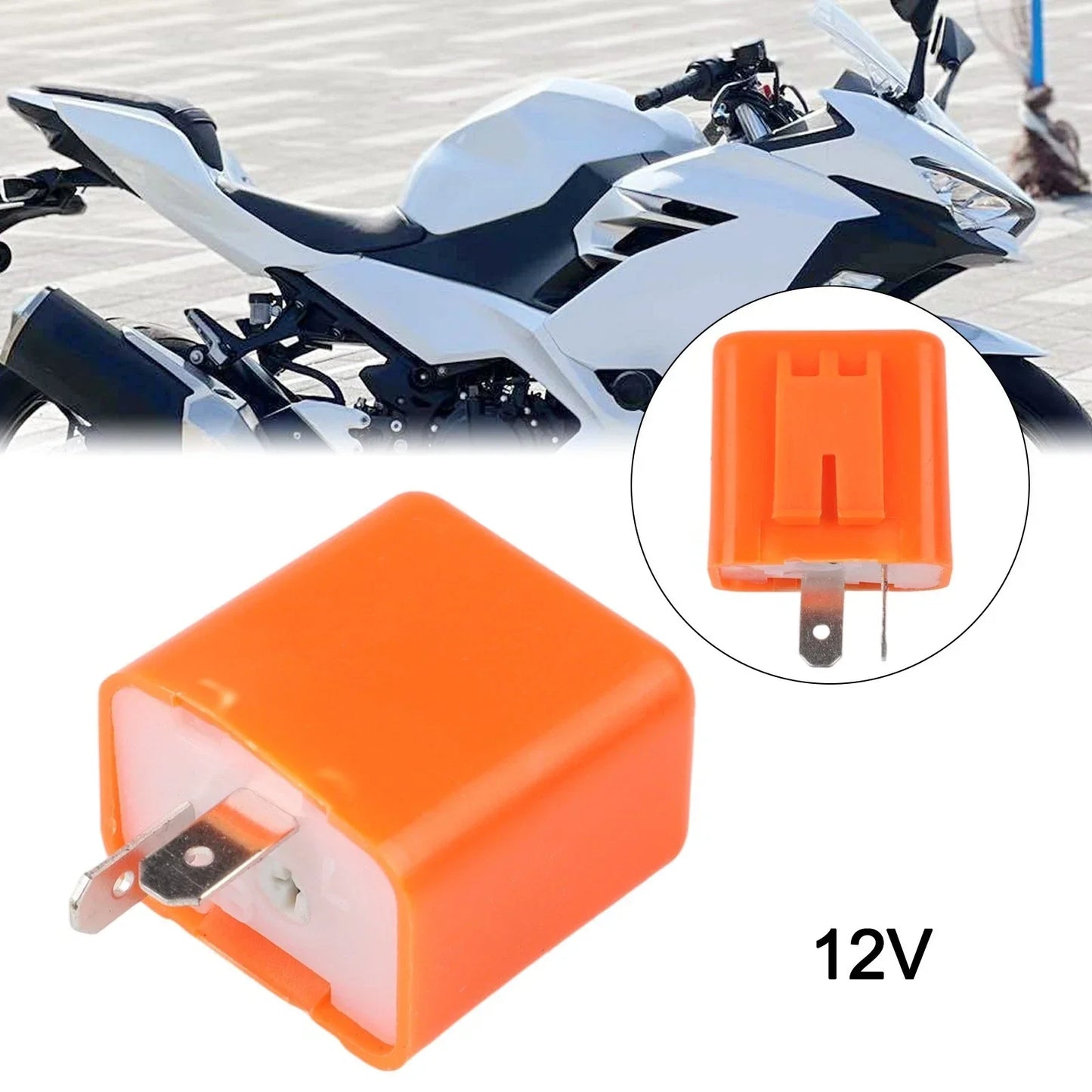 1 x 2 Pin Adjustable LED Indicator Flasher Relay for Motorcycle