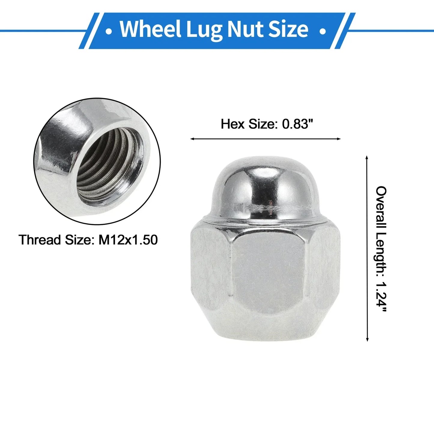 4 x M12x1.5 Wheel Lug Nuts for Hyundai Accent (2007-2009)