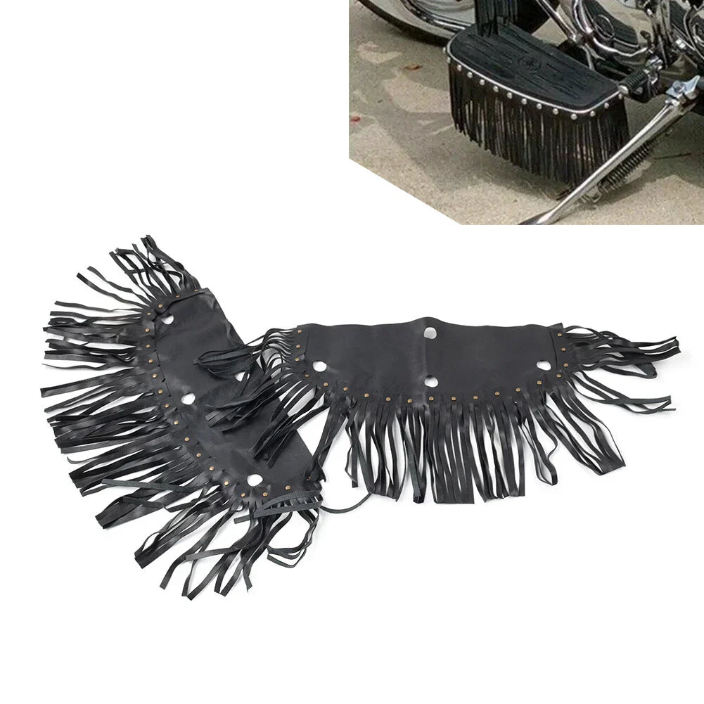 Front Rider Floorboard Fringe Covers for Honda, Yamaha, Harley
