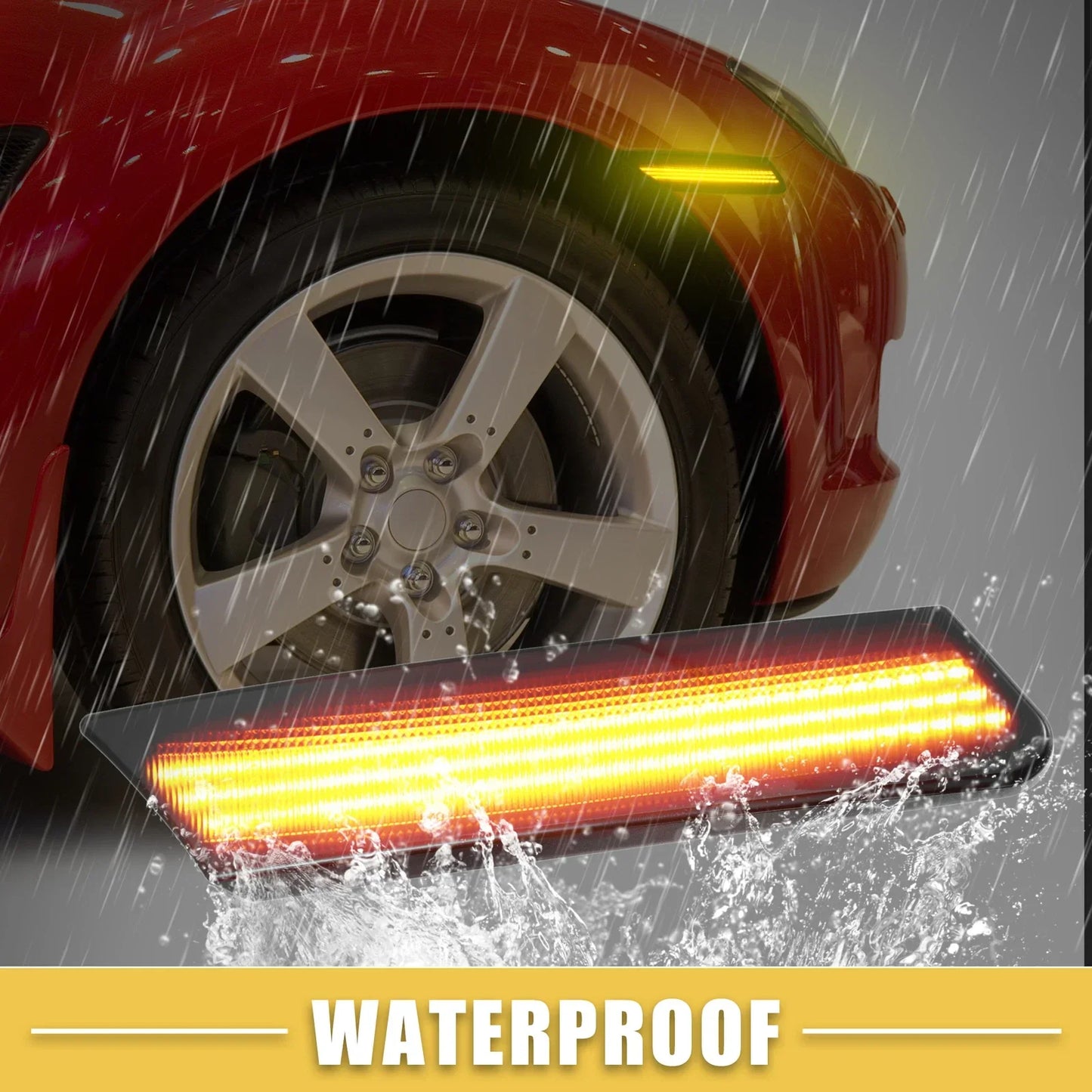LED Side Marker Light for Porsche 997 (Amber, Black) - 1 Pair