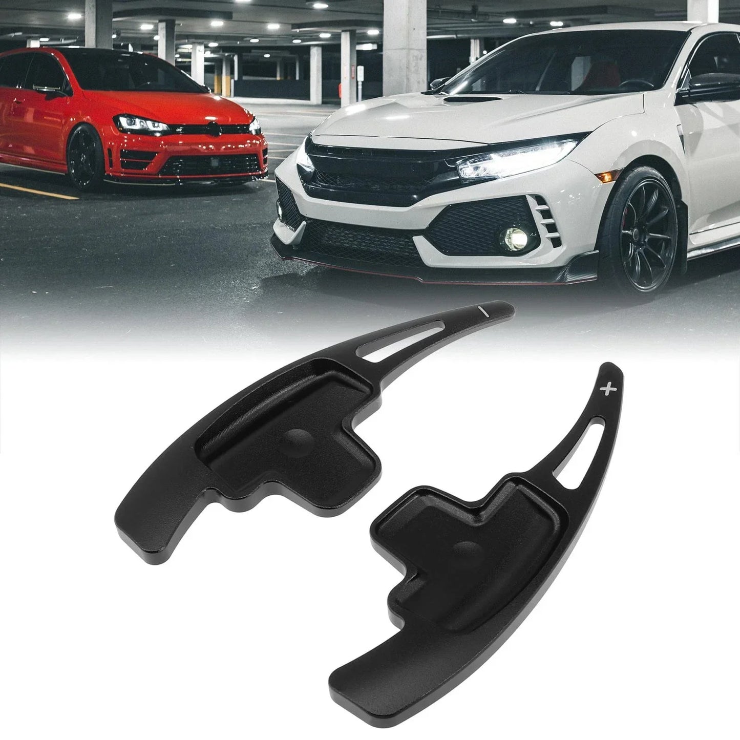 Black Steering Wheel Shift Paddle Shifter Extensions for Mercedes-Benz C350