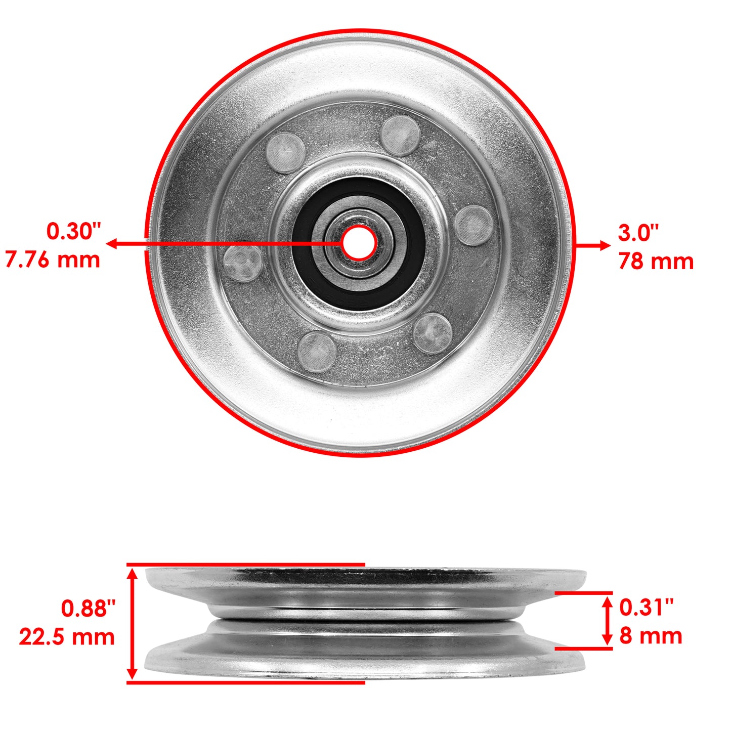 Deck Drive Pulleys Replacement Kit for John Deere X570 X580 X584 (2004–2018)
