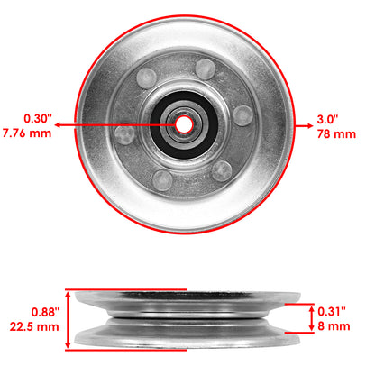 Deck Drive Pulleys Replacement Kit for John Deere X570 X580 X584 (2004–2018)
