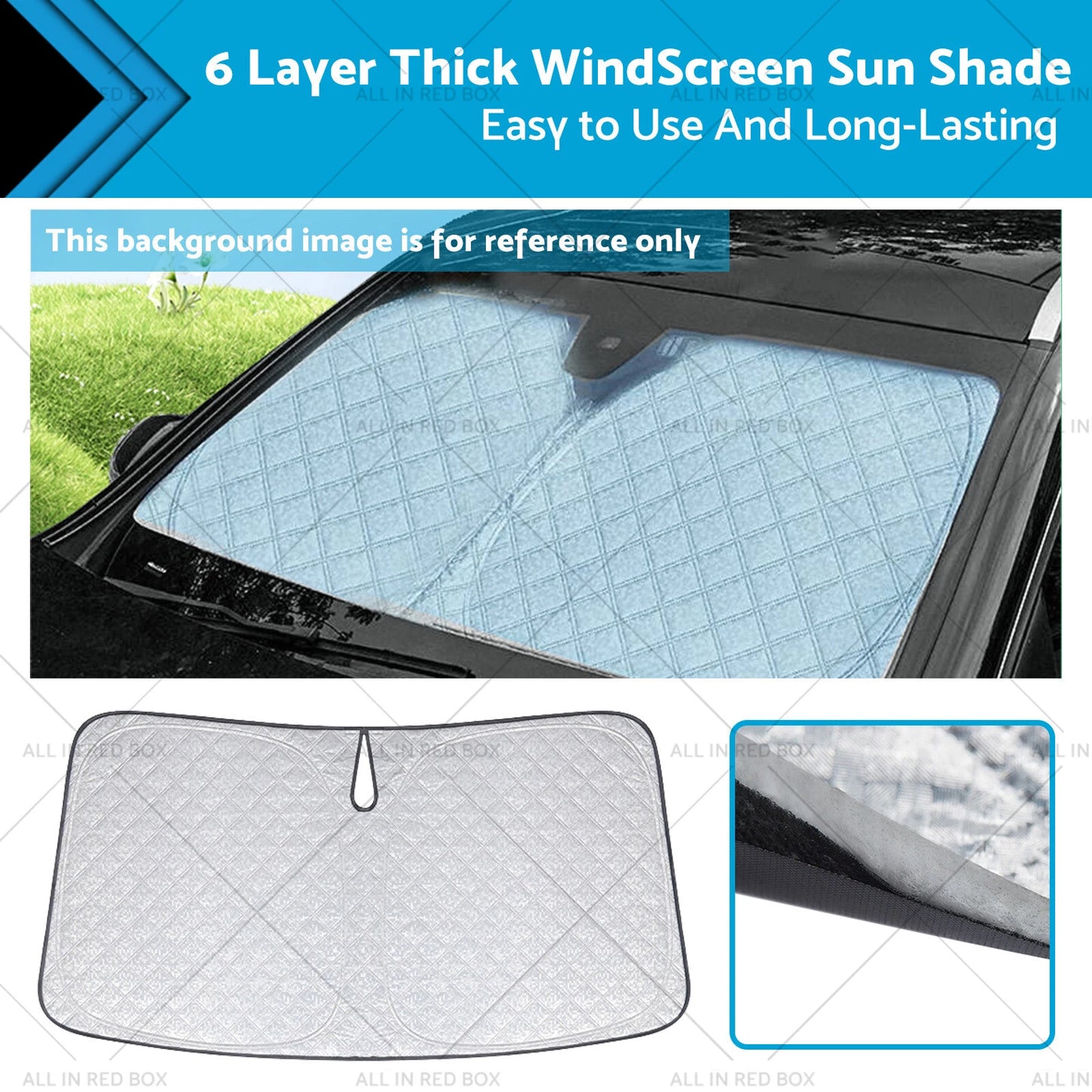 6 Layer Thick WindScreen Sun Shade for Toyota Prado (2024-2025)