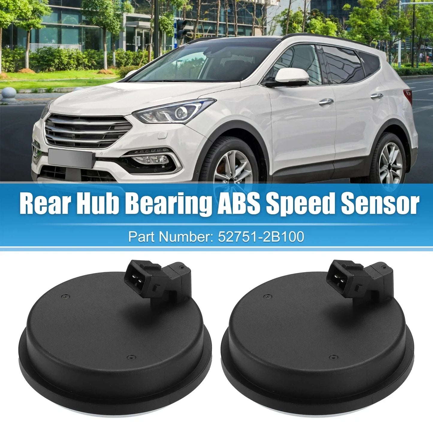 2 x Rear Hub Bearing ABS Speed Sensors for Hyundai Santa Fe & Kia (2001-2023)