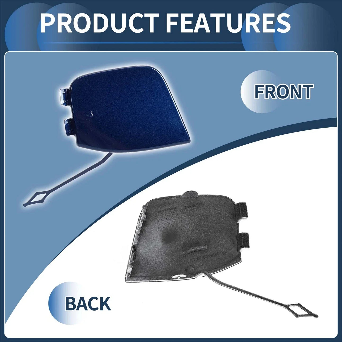 Front Bumper Tow Hook Cover for Mercedes-Benz W247 (2020-2023) Jewelry Blue