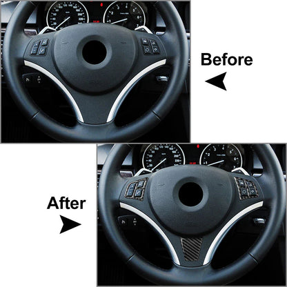 3 Pcs Steering Wheel Cover Trim for BMW 3 Series E90 E91 E92 E93 E95 (2005-2012)
