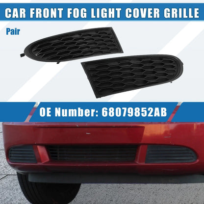 Front Fog Light Cover Grille for Dodge Journey 2011-2020 Black (Set of 2)