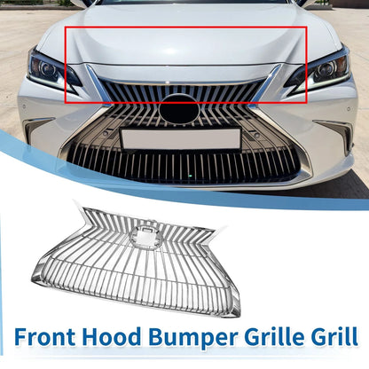 Front Hood Bumper Grille for Lexus ES350 (2019-2021) Chrome Silver Tone