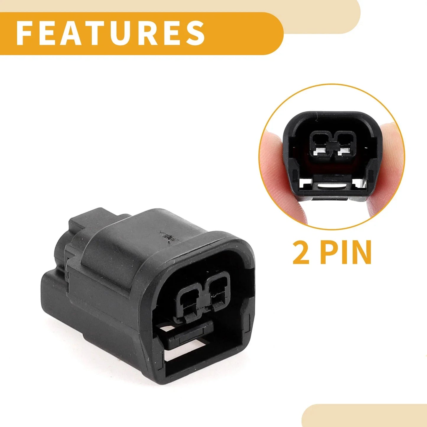 2 x Pin Fog Light DRL Lamp Connector for Honda
