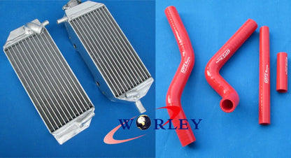 Aluminum Radiator + Red Hose for Suzuki RM125 (2001-2008)