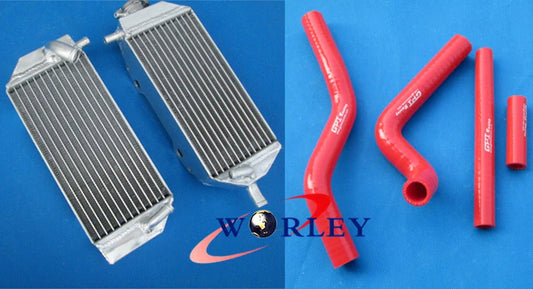 Aluminum Radiator + Red Hose for Suzuki RM125 (2001-2008)