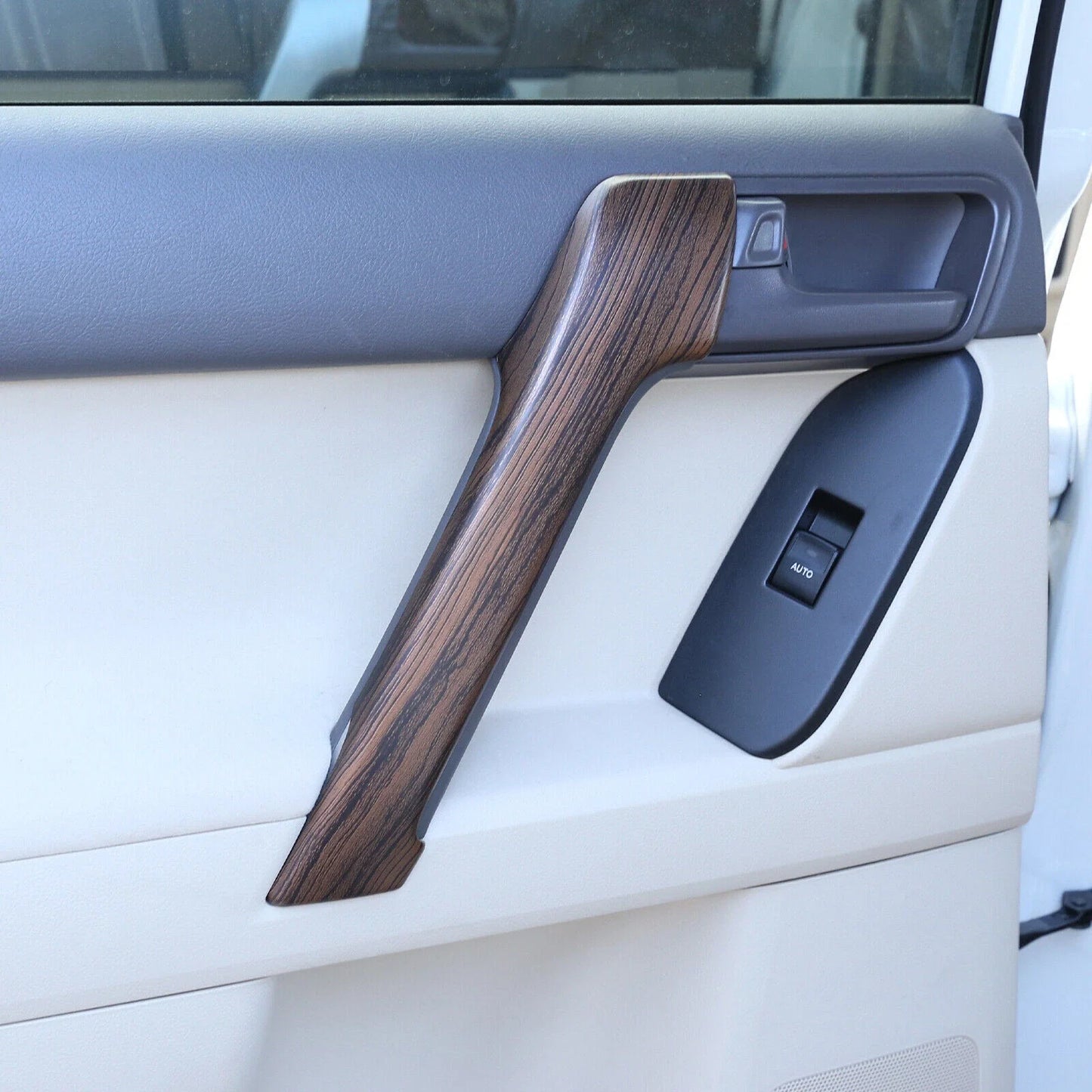 4 x Wood Grain Front Door Armrest Covers for Land Cruiser Prado (2010-2018)
