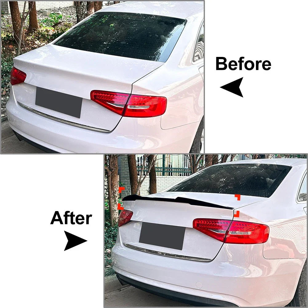 Rear Trunk Lip Spoiler for Audi A4 B8 B8.5 S4 Sedan (2009-2016) Carbon Fiber