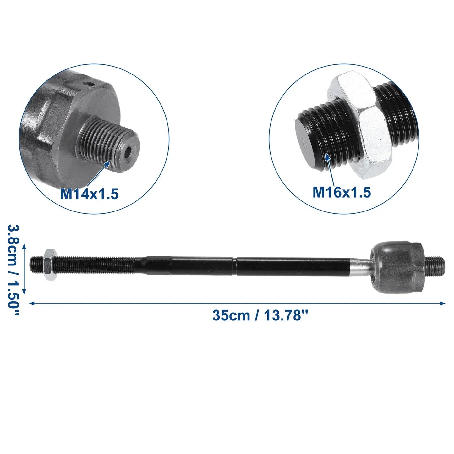 4 x Front Inner Tie Rods with Boots for Chrysler 300 (2011-2014)