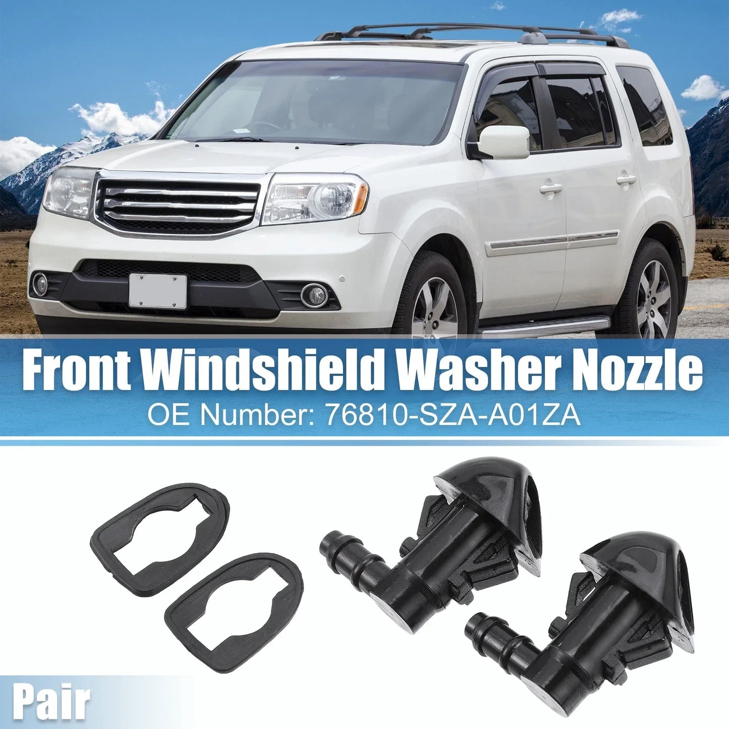 Front Windshield Washer Nozzles for Honda Pilot (2009-2015) - 2 x 76810-SZA-A01