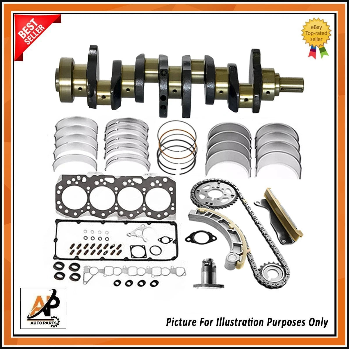 Forged Crankshaft with Engine Rebuild Kit for Isuzu D-Max 4JK1 (2008–2019)