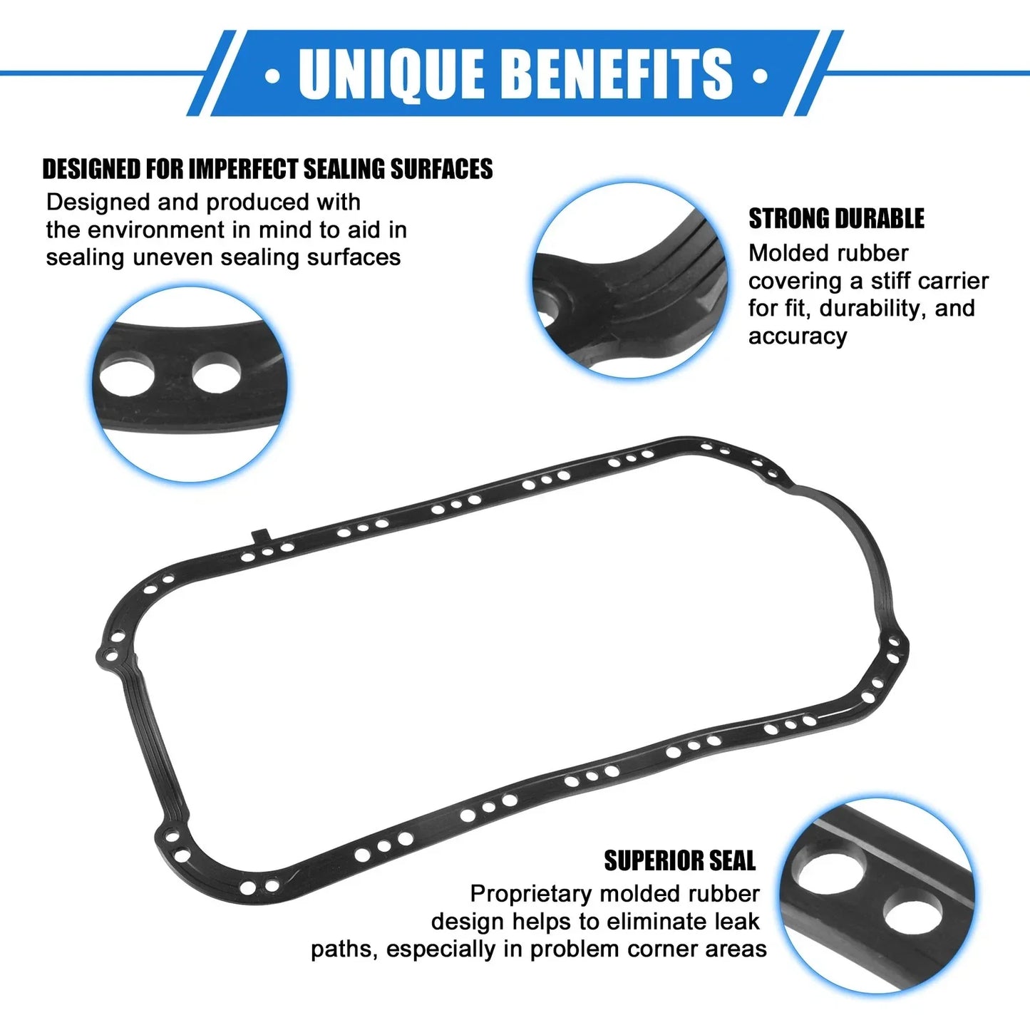 Oil Pan Gasket for Honda Civic Del Sol S SI (1996-1997) Rubber Black