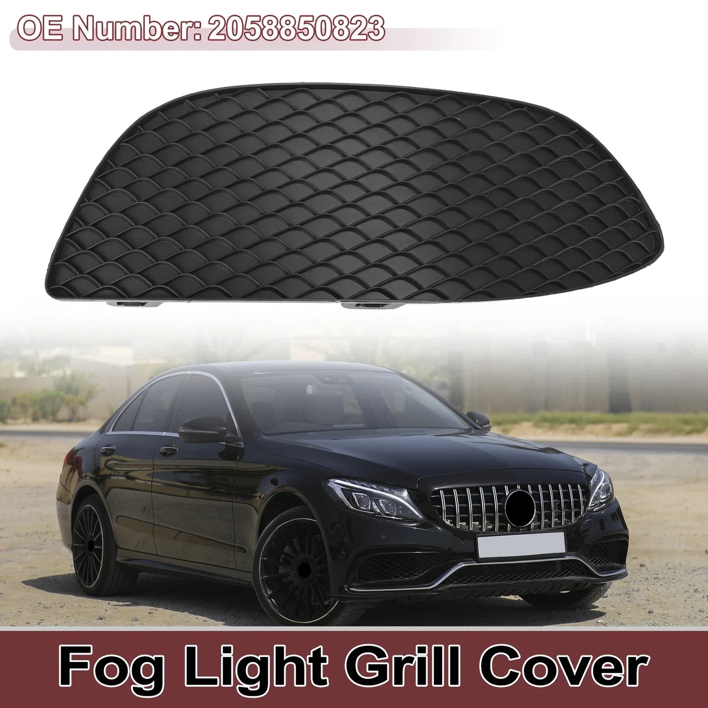 Front Right Fog Light Grill for Mercedes-Benz C300 (2015-2016)