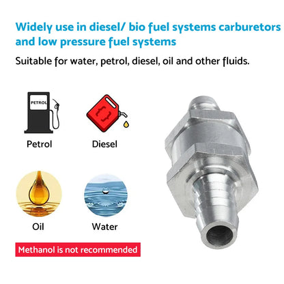 3/8" 10mm Inline Check Valve for Fuel Petrol Diesel Gas Liquid
