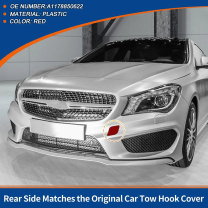 Front Car Bumper Tow Hook Cover for Mercedes-Benz CLA250 (2014-2019) Red