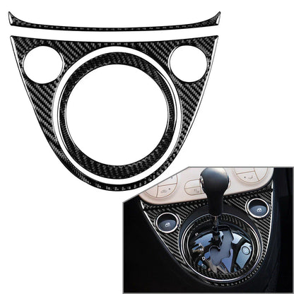 Carbon Fiber Gear Shift Panel Cover Trim for Fiat 500 (2012-2015)