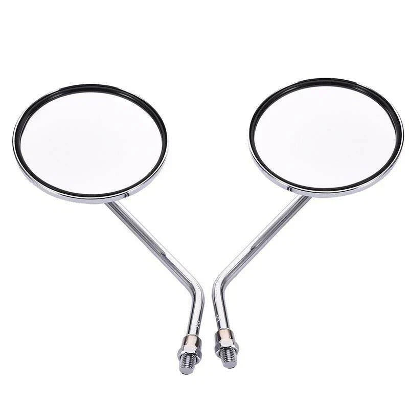 10mm Chrome Round Side Mirrors for Honda CB750, CL90, CB100, CL125 (1969-1982)