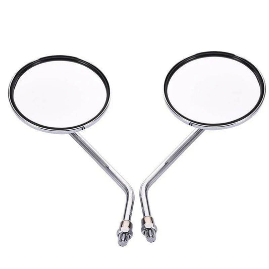10mm Chrome Round Side Mirrors for Honda CB750, CL90, CB100, CL125 (1969-1982)
