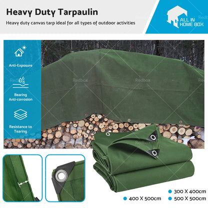3 x Heavy Duty Army Canvas Tarps - Sun Blocked Dustproof for Various Models