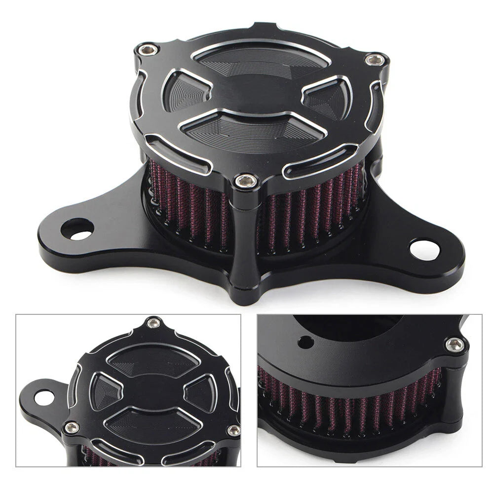 Black Air Cleaner Red Intake Filter Kit for Harley Dyna Softail Road King (2006-2023)