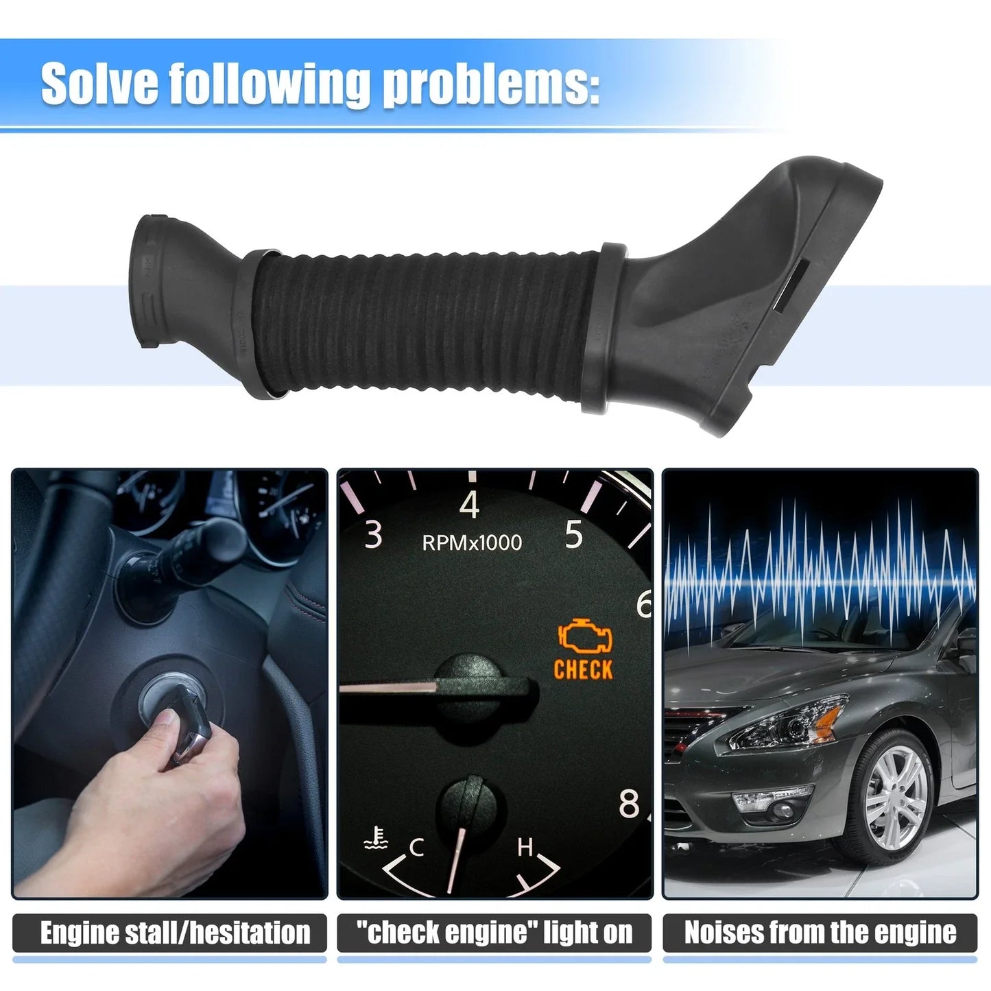 Car Air Intake Hose Tube for Mercedes-Benz CLS550 CLS63 (2012-2014) Black