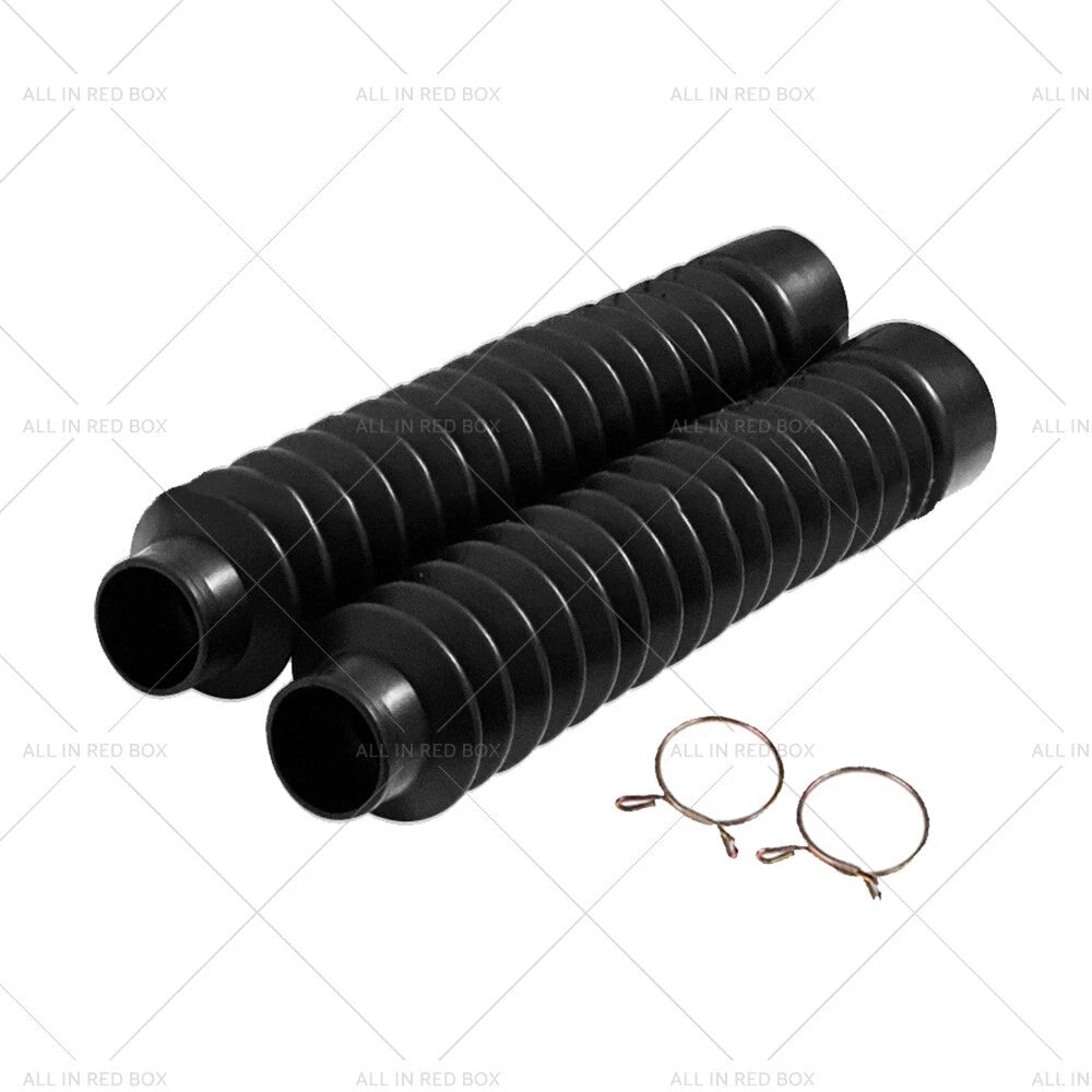 Rubber Front Fork Dust Gaiters for Motorcycle - Black