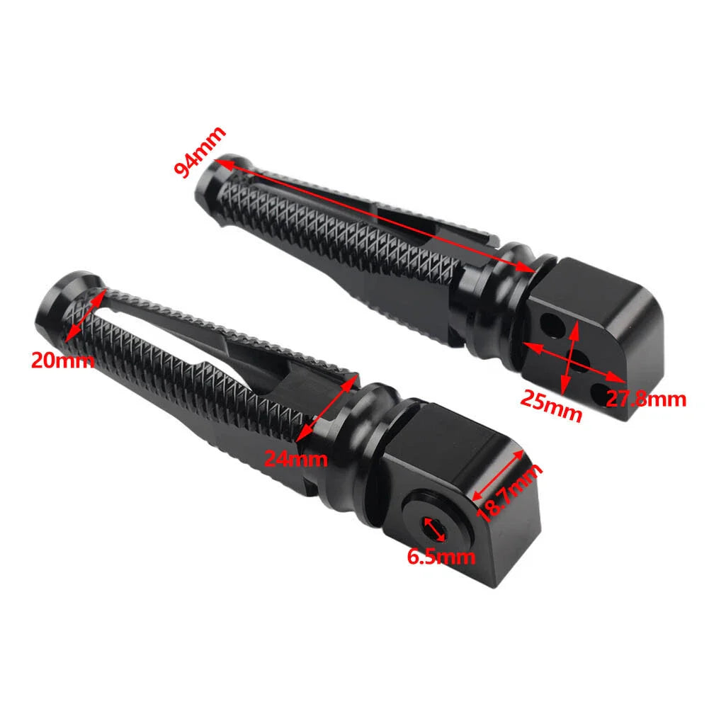Green Passenger Rear Footrest Pegs for Kawasaki Z300, 400, 650, 900, ZX6R (2015-2023)