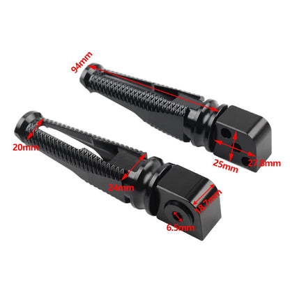 Green Passenger Rear Footrest Pegs for Kawasaki Z300, 400, 650, 900, ZX6R (2015-2023)
