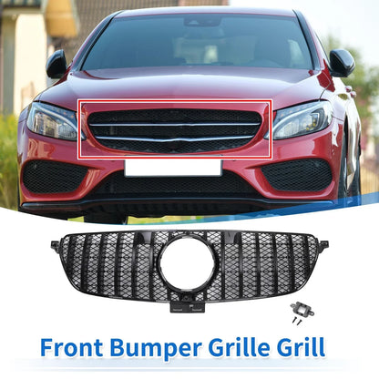 Front Upper Bumper Grille for Mercedes-Benz GLE450 AMG 2016-2017 Black