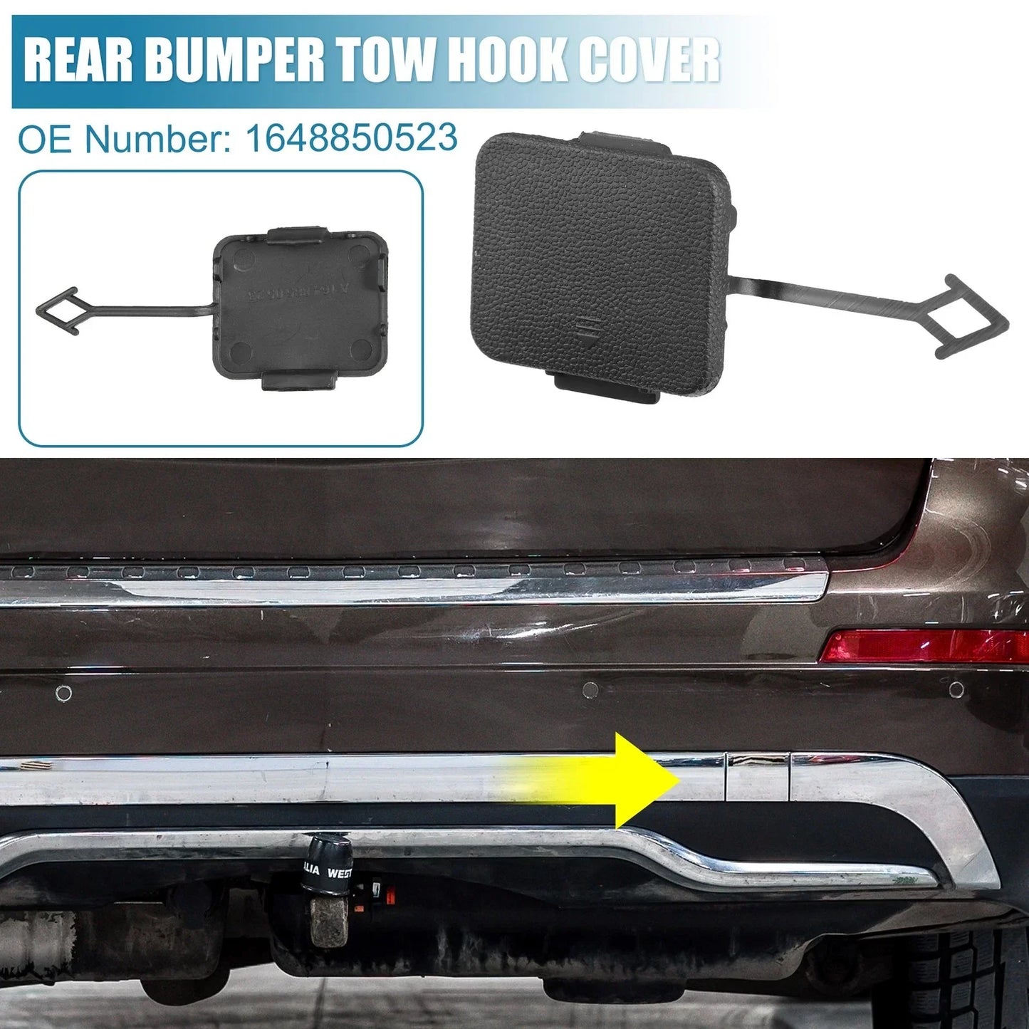 Rear Bumper Tow Hook Cover for Mercedes-Benz (2006-2011) Black