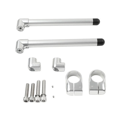 37MM Clip-On Handlebar for Universal Cafe Racer 7/8" Fork Tube Silver