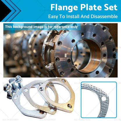 3" Exhaust Flange Plate Gasket 3 Bolt Stainless Steel for Universal
