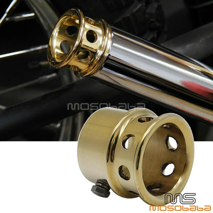 1-7/8" Brass Drilled Exhaust Tip for Harley Softail Standard FXST
