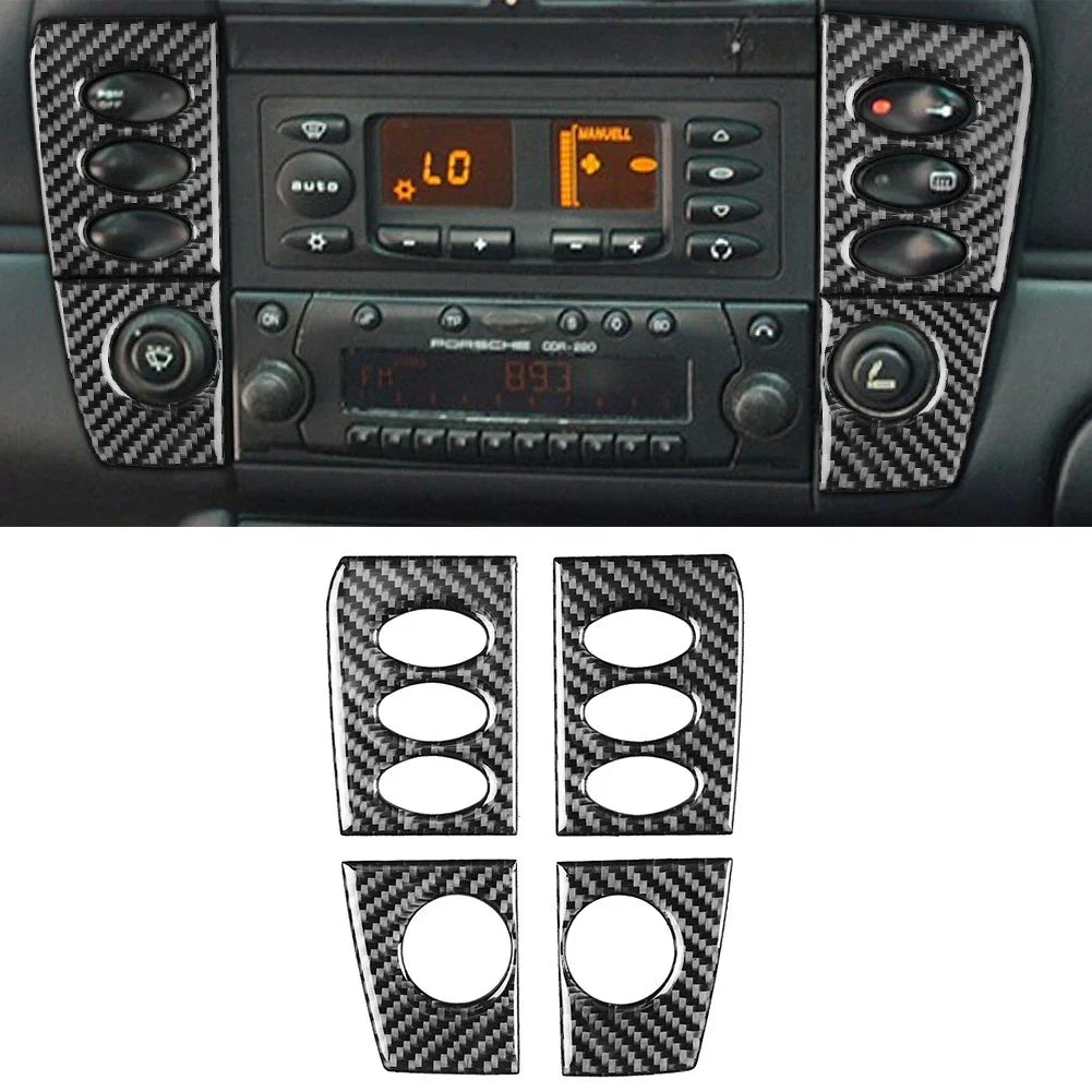 Radio Control Switch Panel Cover Trim for Porsche Boxster 1998-2004 (4 pcs)
