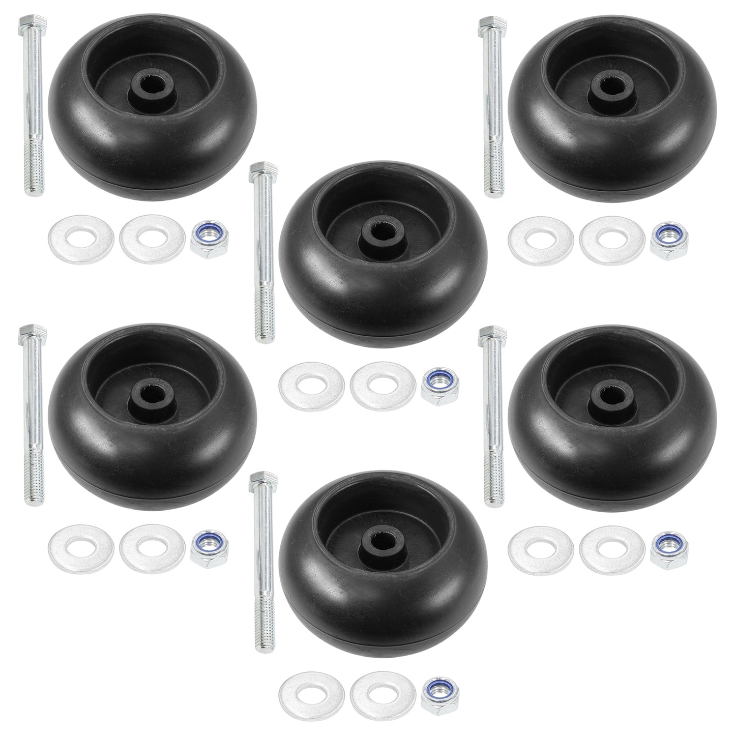 Anti-Scalp Roller Deck Wheel with Bolt Replacement for Hustler Mower (2005–2010)