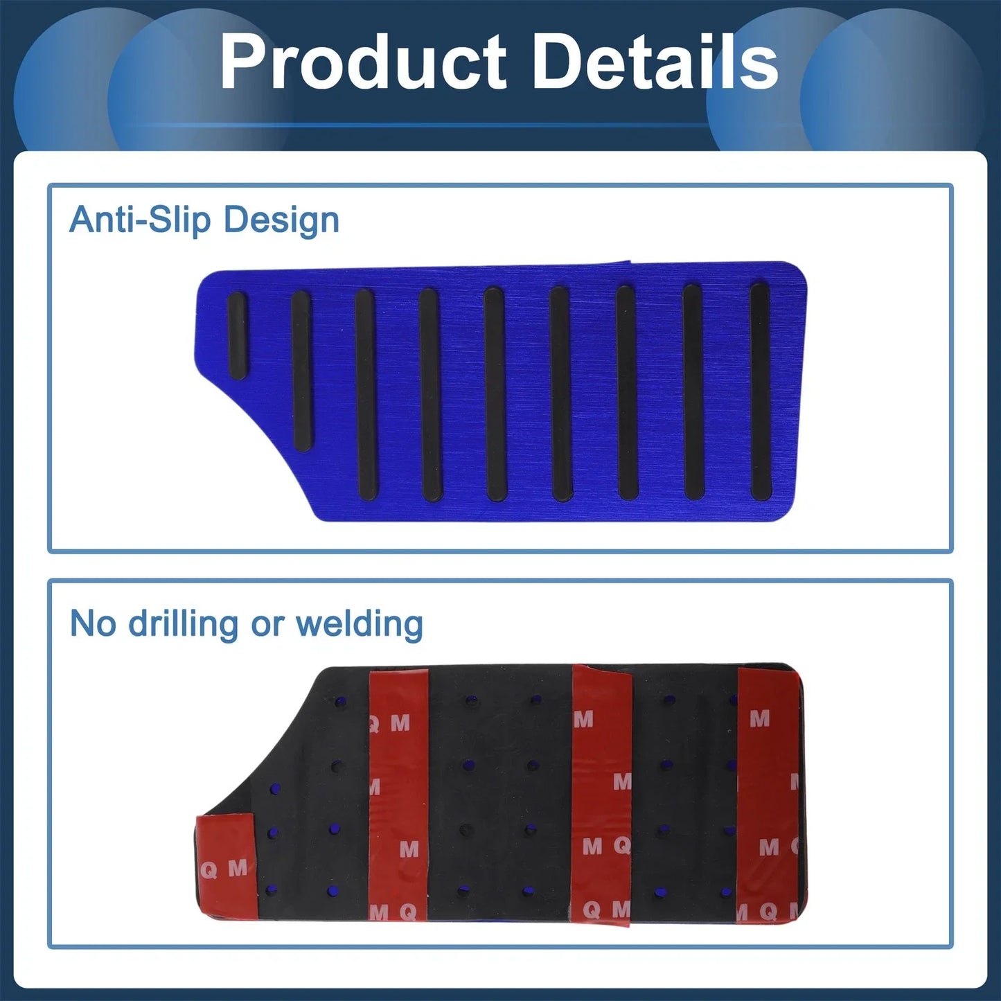 Footrest Pedal Cover for Honda Civic 2016-2024 Aluminum Alloy Blue (2016-2024)