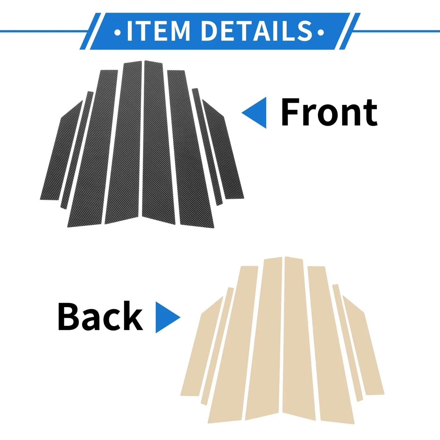 8 Pcs Door Pillar Window Trim for Hyundai Creta Ix25 (2015-2023)