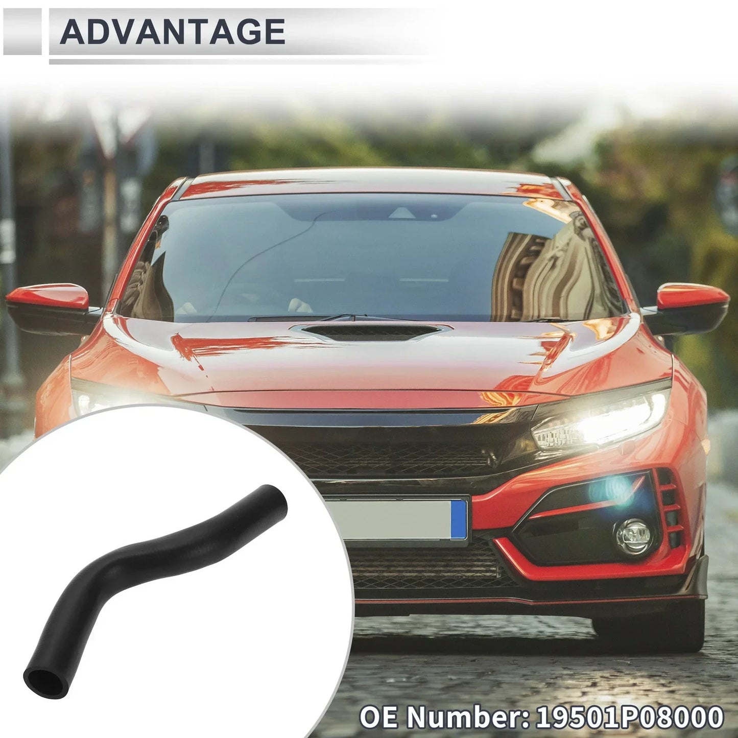 Radiator Coolant Hose for Honda Civic (1992-2000) Rubber Black 1 x Piece