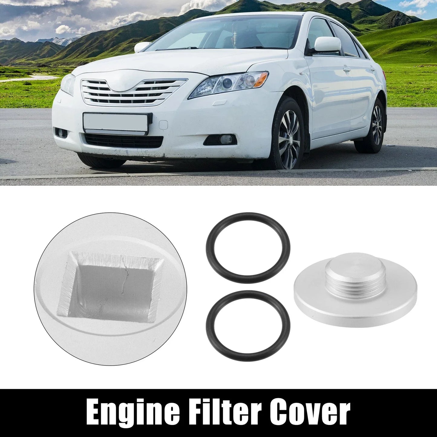 Black Engine Oil Filter Cap Cover for Toyota Lexus (2000-2023)
