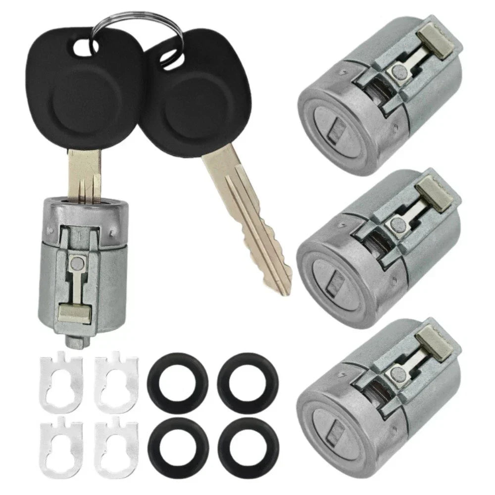 4 Pcs Door Lock Cylinder & 2 Keys for Chevrolet Express 1500 2500 3500 (2001-2010)