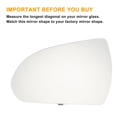 Left Side Heated White Mirror Glass for Hyundai Elantra (2015-2018)