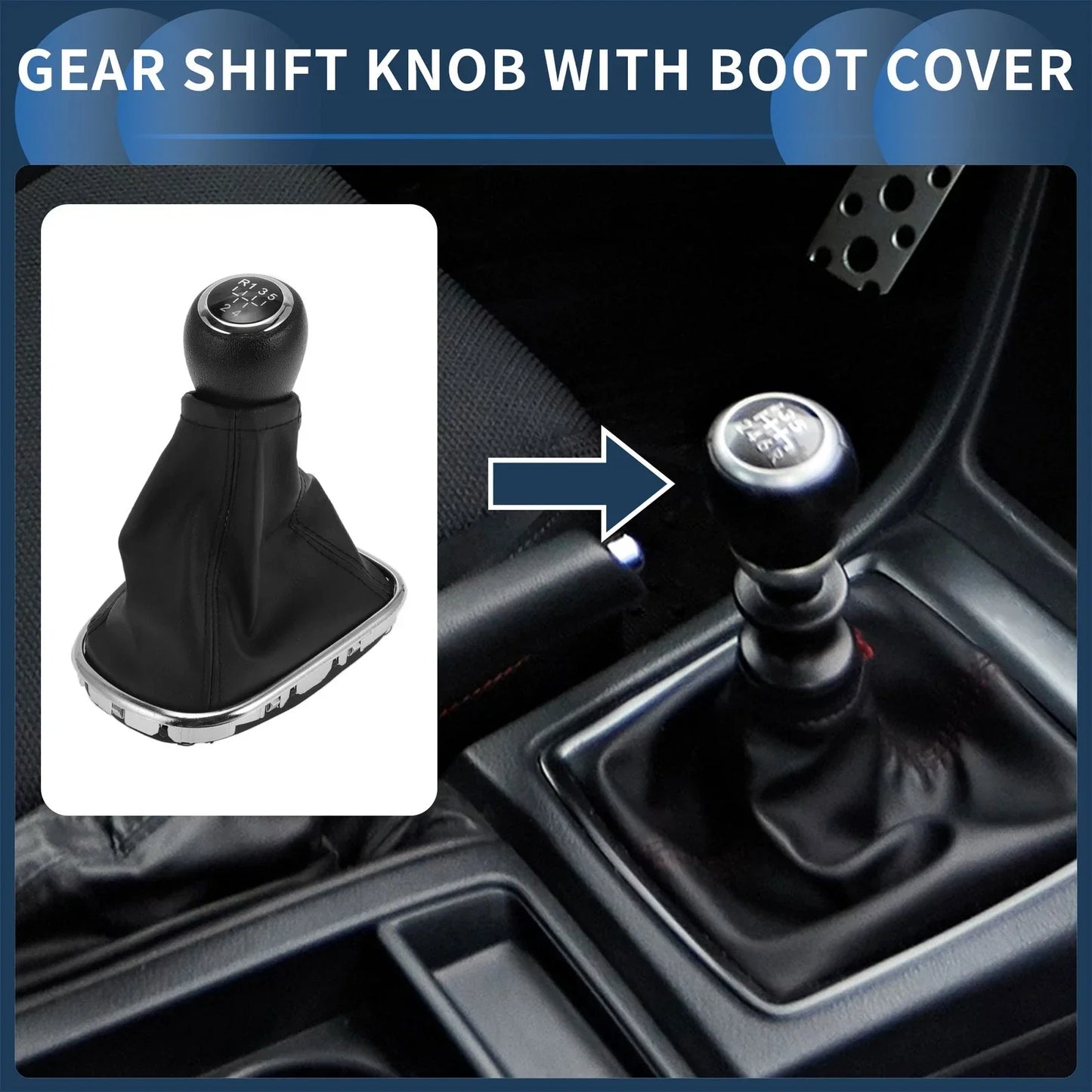 5 Speed Gear Shifter Knob & Cover for Chevrolet Cruze (2008-2015)